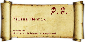 Pilisi Henrik névjegykártya